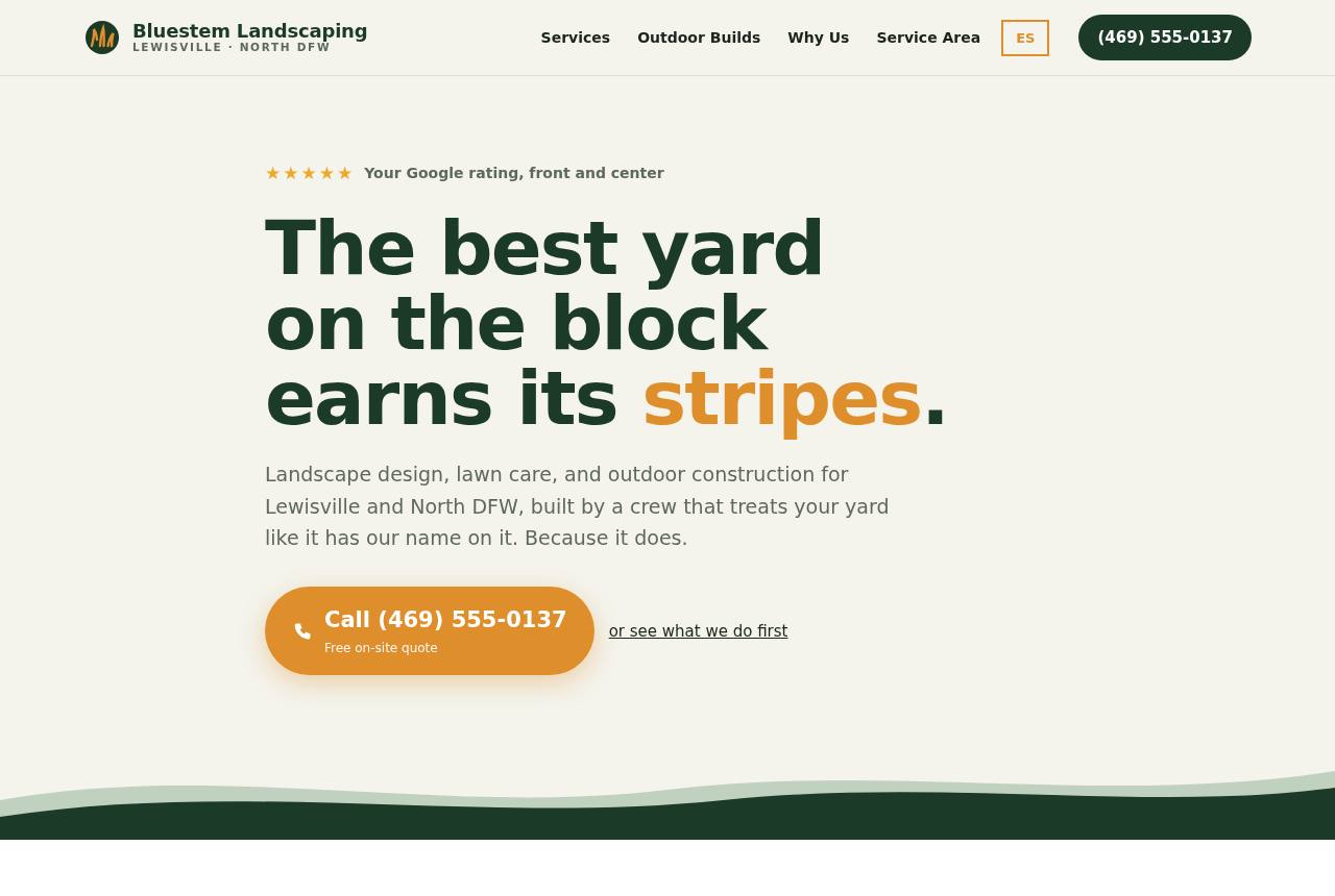 Bluestem Landscaping demo website