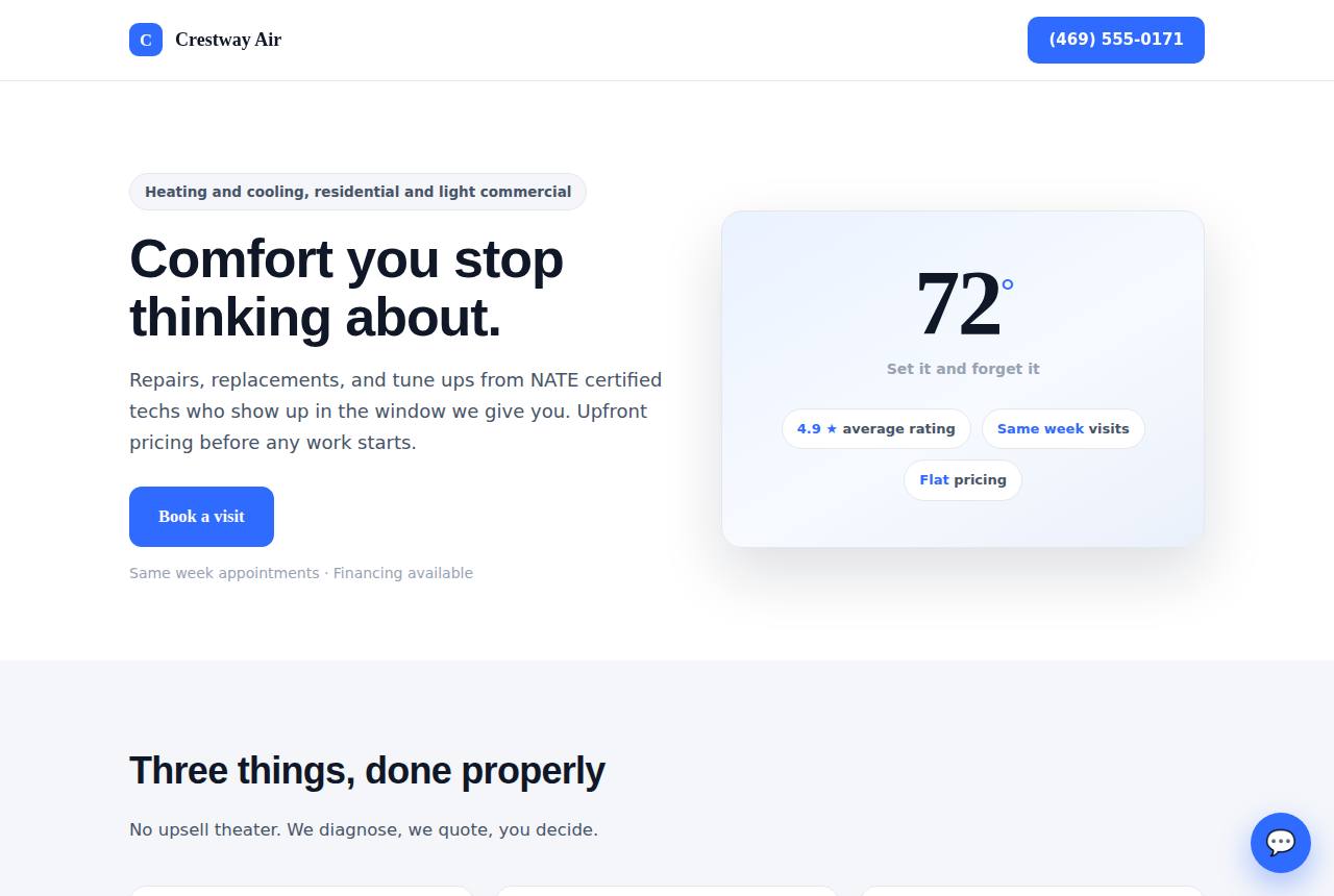 Crestway Air demo website